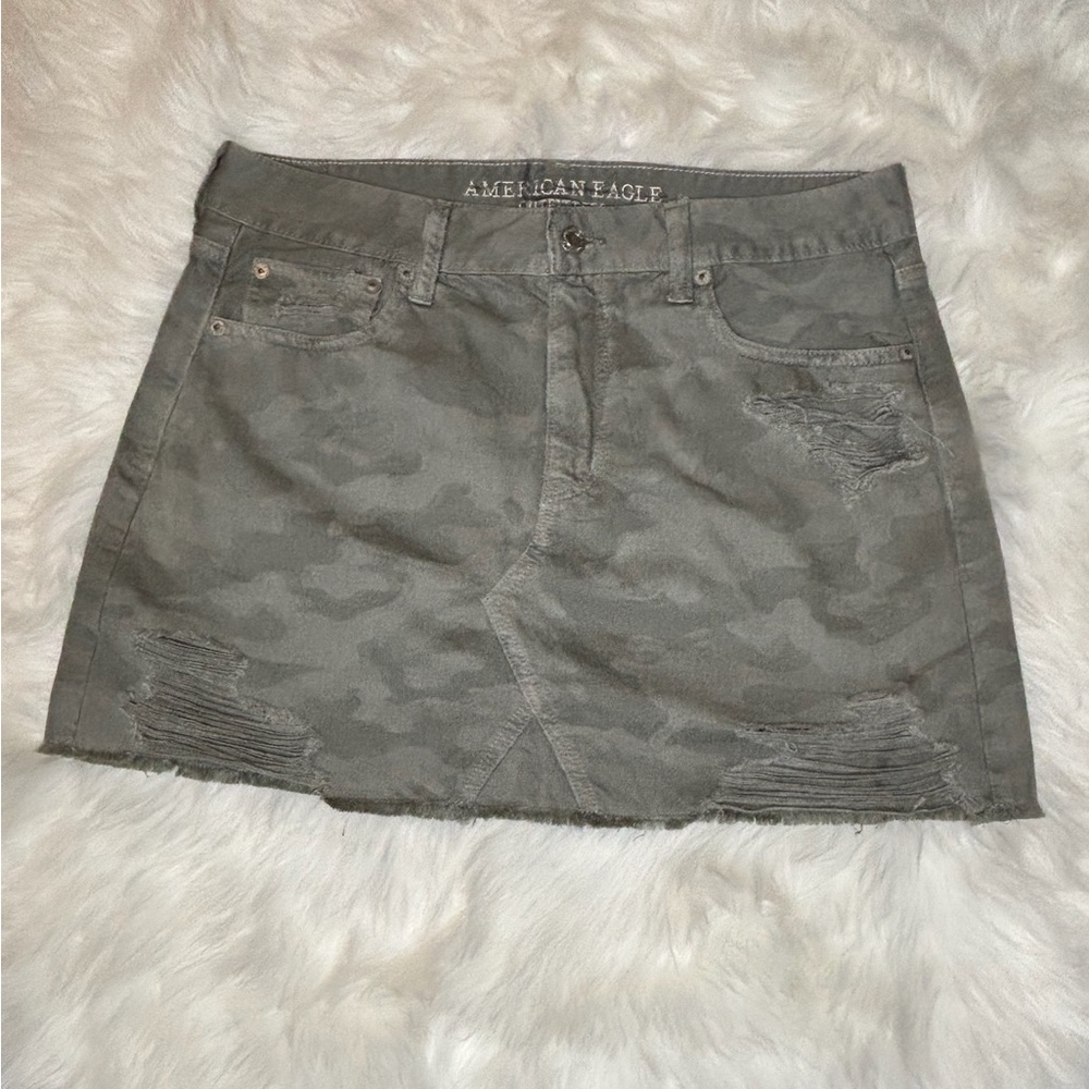 American Eagle Outfitters Green Gray Mini Skirt Casual
